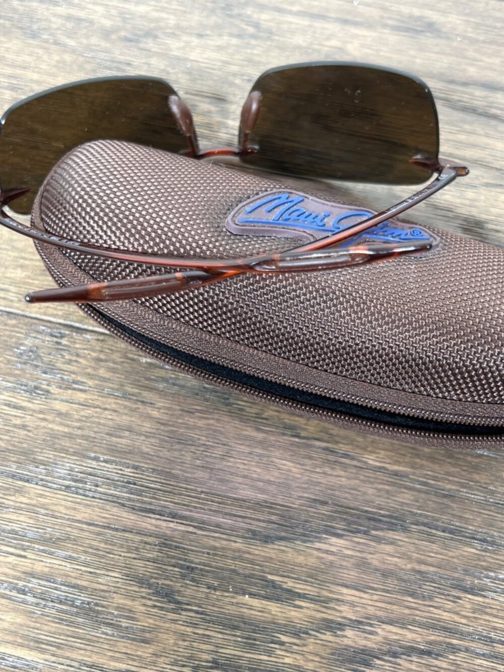 MAUI JIM MJ Sport Lighthouse 423-26 65/13/027 Polarized Rimless Sunglasses Brown - Picture 4 of 6